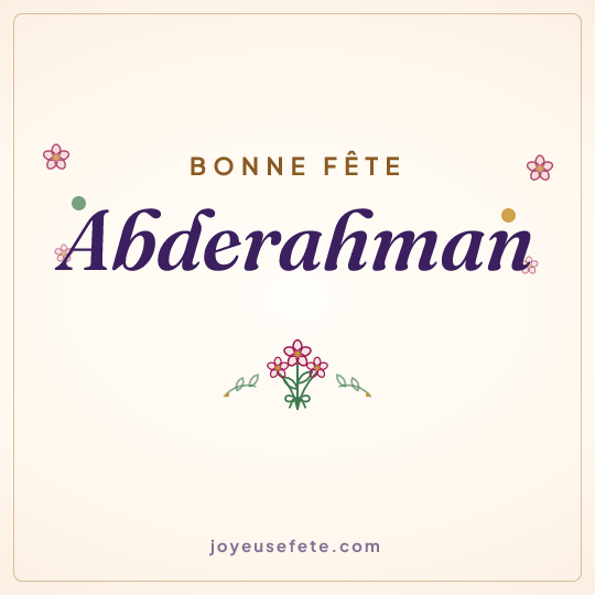 Image carrée « Bonne fête Abderahman » pour WhatsApp