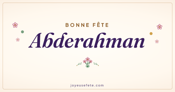 Image « Bonne fête Abderahman » au format large