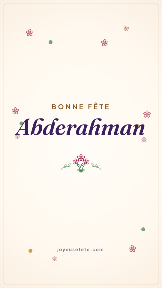 Image « Bonne fête Abderahman » au format story