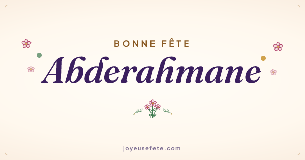 Image « Bonne fête Abderahmane » au format large