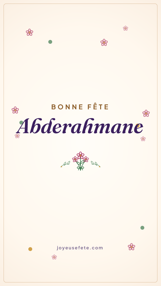 Image « Bonne fête Abderahmane » au format story