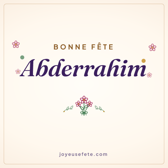 Image carrée « Bonne fête Abderrahim » pour WhatsApp