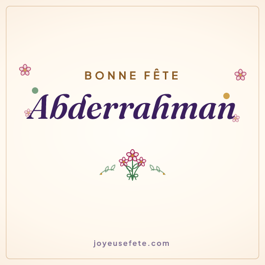 Image carrée « Bonne fête Abderrahman » pour WhatsApp