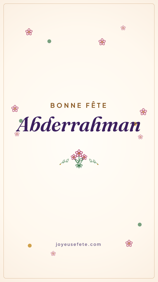 Image « Bonne fête Abderrahman » au format story