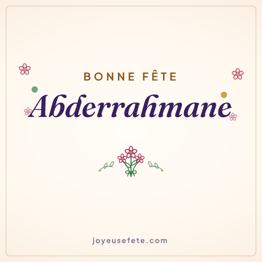 Image carrée « Bonne fête Abderrahmane » pour WhatsApp
