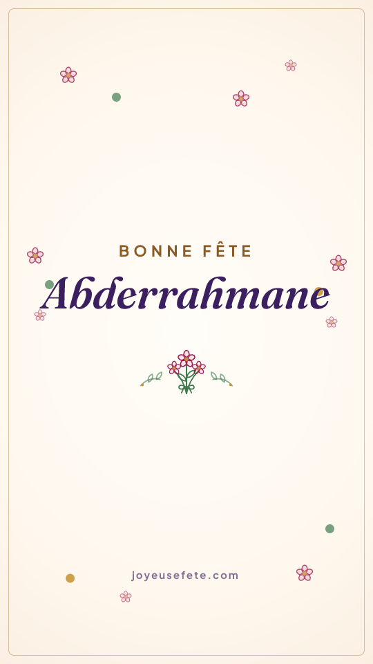 Image « Bonne fête Abderrahmane » au format story