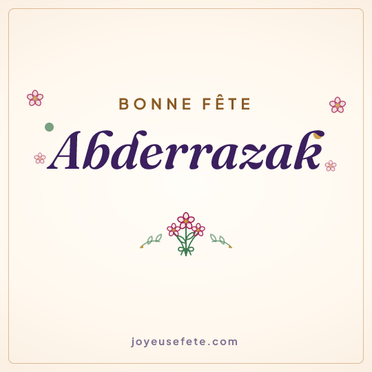 Image carrée « Bonne fête Abderrazak » pour WhatsApp
