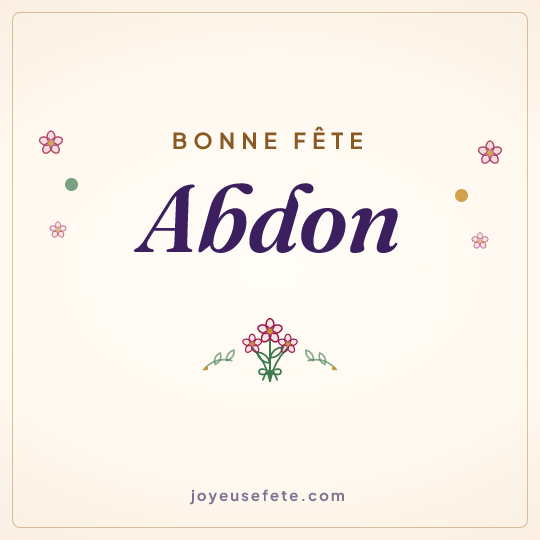 Image carrée « Bonne fête Abdon » pour WhatsApp
