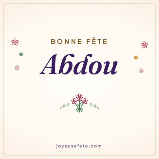 Image carrée « Bonne fête Abdou » pour WhatsApp