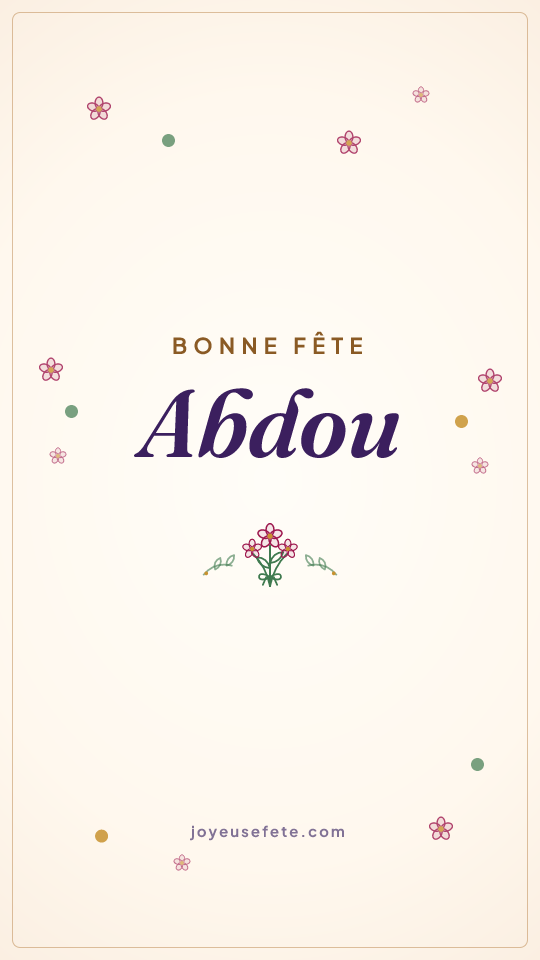 Image « Bonne fête Abdou » au format story