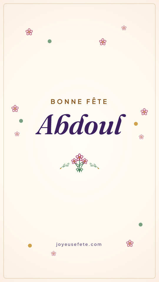 Image « Bonne fête Abdoul » au format story