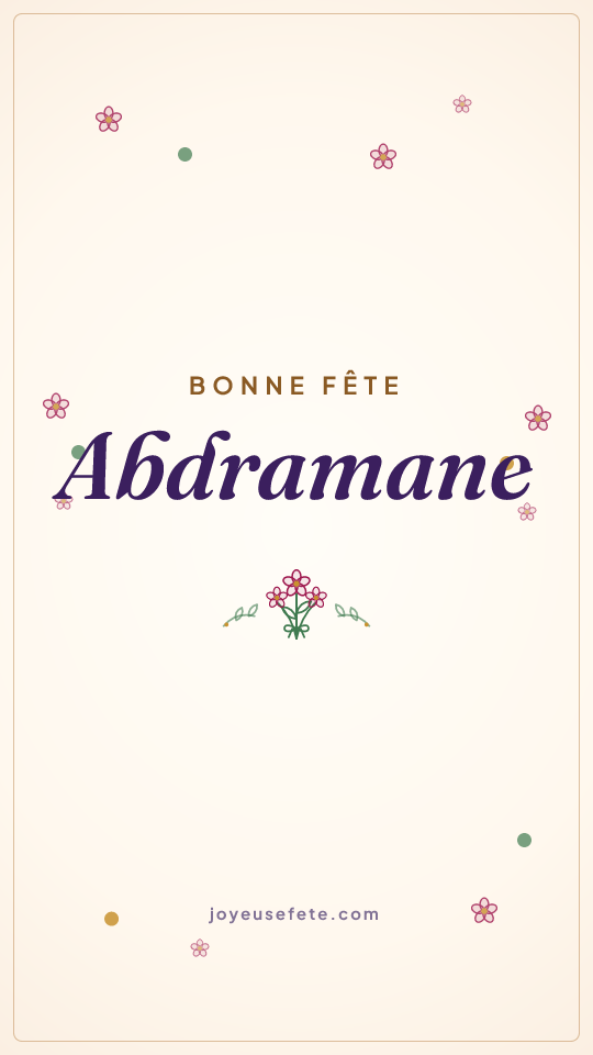 Image « Bonne fête Abdramane » au format story