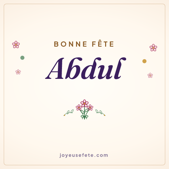 Image carrée « Bonne fête Abdul » pour WhatsApp