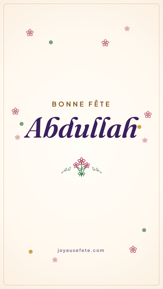 Image « Bonne fête Abdullah » au format story