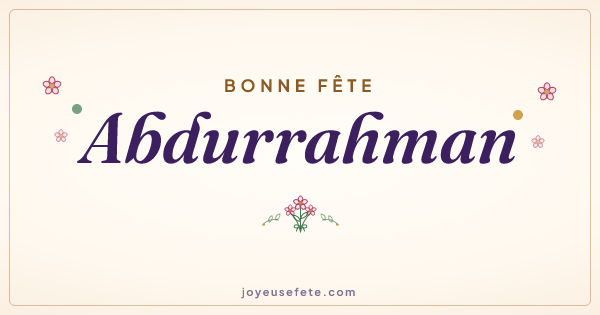 Image « Bonne fête Abdurrahman » au format large