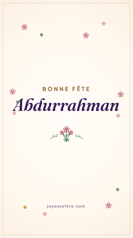 Image « Bonne fête Abdurrahman » au format story