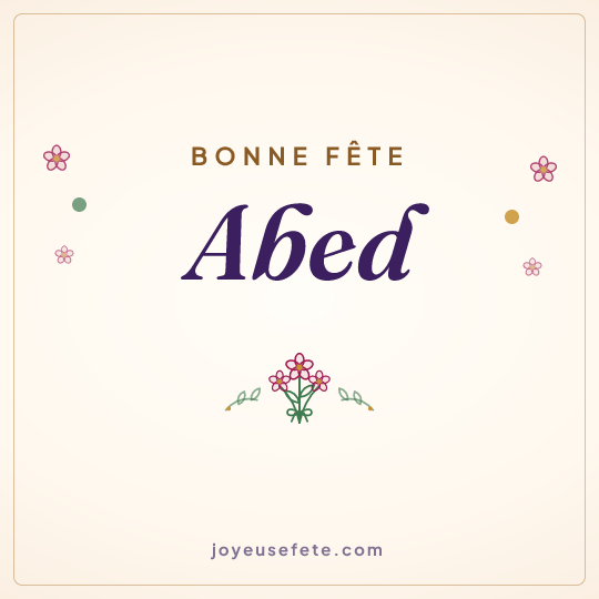 Image carrée « Bonne fête Abed » pour WhatsApp