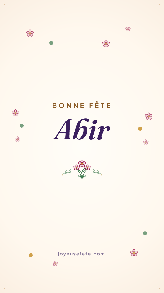 Image « Bonne fête Abir » au format story