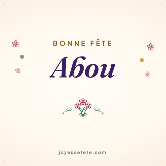 Image carrée « Bonne fête Abou » pour WhatsApp
