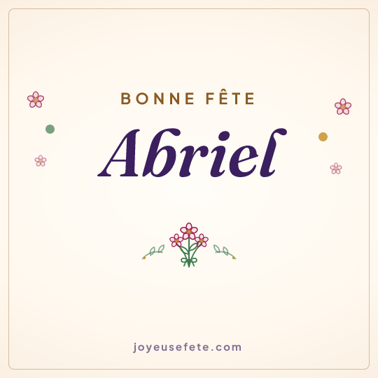 Image carrée « Bonne fête Abriel » pour WhatsApp