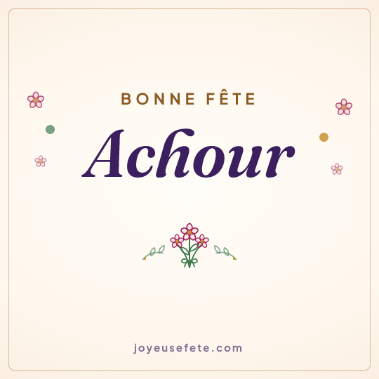 Image carrée « Bonne fête Achour » pour WhatsApp