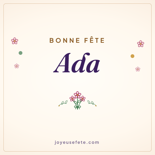 Image carrée « Bonne fête Ada » pour WhatsApp