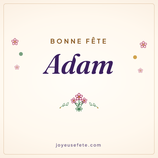 Image carrée « Bonne fête Adam » pour WhatsApp