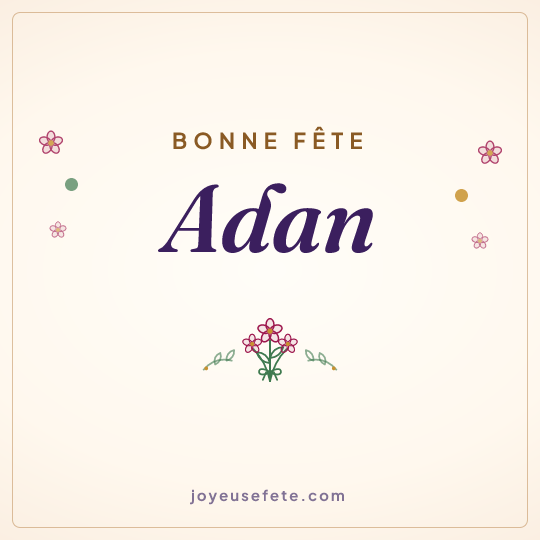 Image carrée « Bonne fête Adan » pour WhatsApp