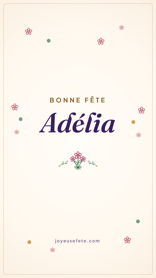 Image « Bonne fête Adélia » au format story