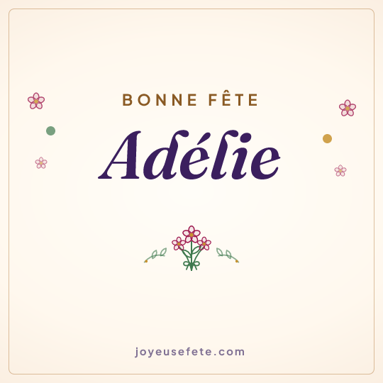 Image carrée « Bonne fête Adélie » pour WhatsApp