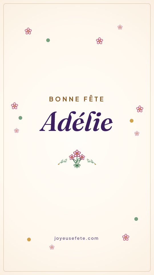 Image « Bonne fête Adélie » au format story