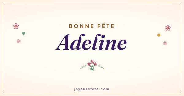 Image « Bonne fête Adeline » au format large