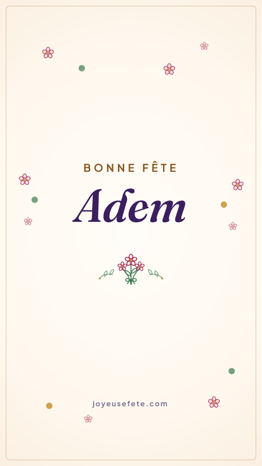 Image « Bonne fête Adem » au format story
