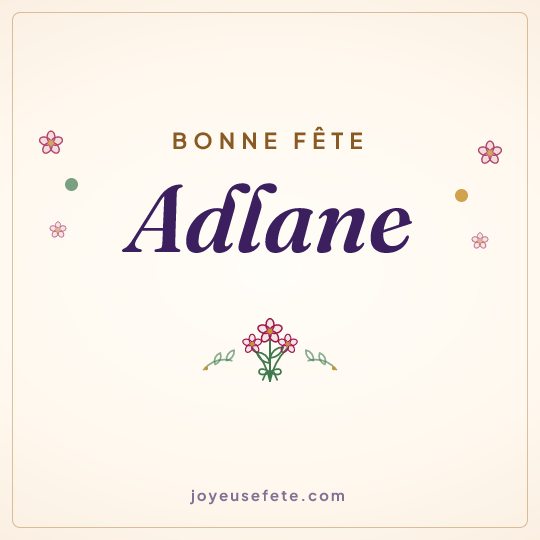 Image carrée « Bonne fête Adlane » pour WhatsApp