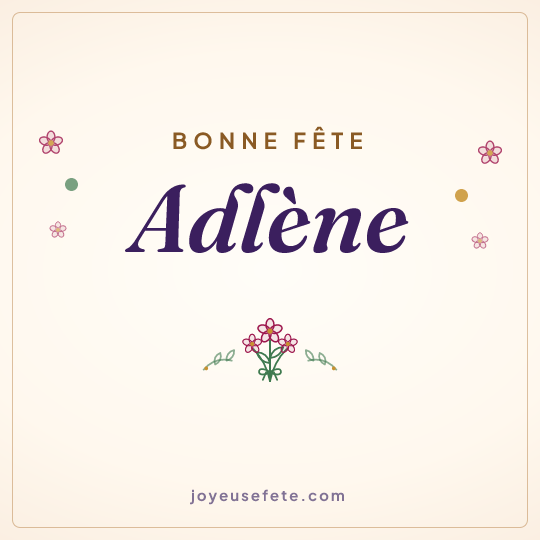 Image carrée « Bonne fête Adlène » pour WhatsApp