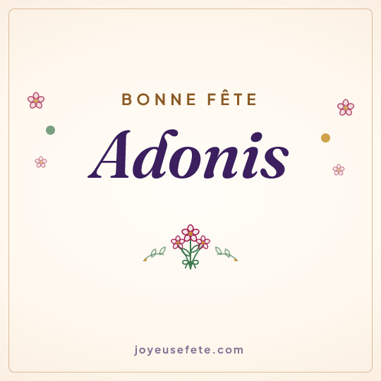 Image carrée « Bonne fête Adonis » pour WhatsApp
