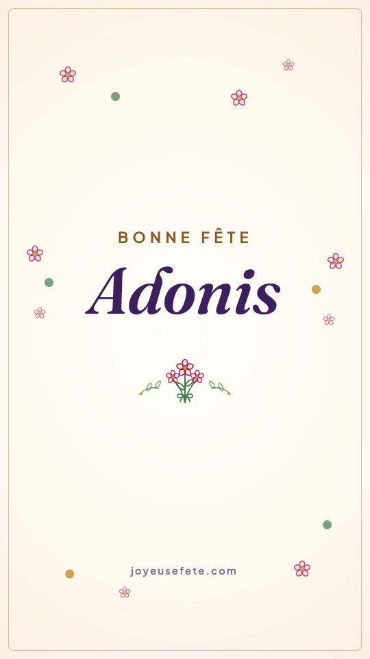 Image « Bonne fête Adonis » au format story