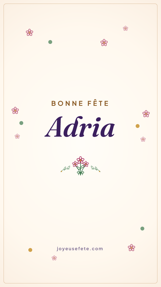 Image « Bonne fête Adria » au format story