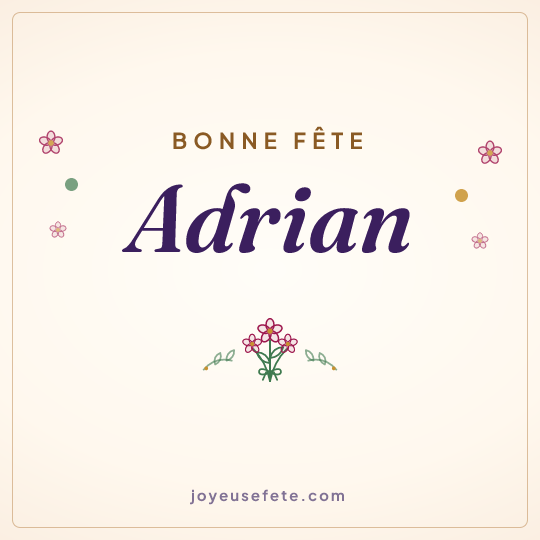 Image carrée « Bonne fête Adrian » pour WhatsApp