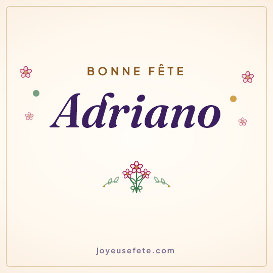 Image carrée « Bonne fête Adriano » pour WhatsApp