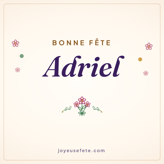 Image carrée « Bonne fête Adriel » pour WhatsApp