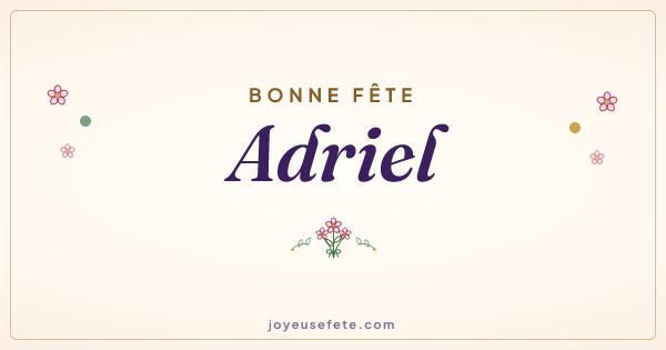 Image « Bonne fête Adriel » au format large