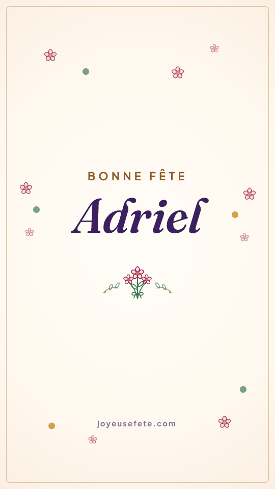 Image « Bonne fête Adriel » au format story