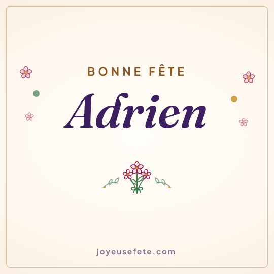 Image carrée « Bonne fête Adrien » pour WhatsApp