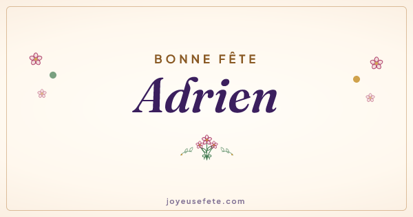 Image « Bonne fête Adrien » au format large