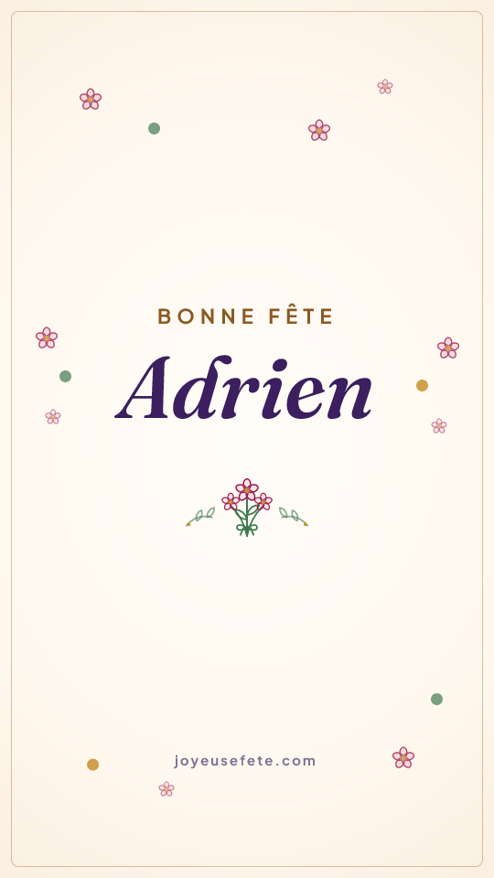 Image « Bonne fête Adrien » au format story
