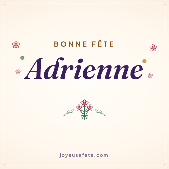 Image carrée « Bonne fête Adrienne » pour WhatsApp