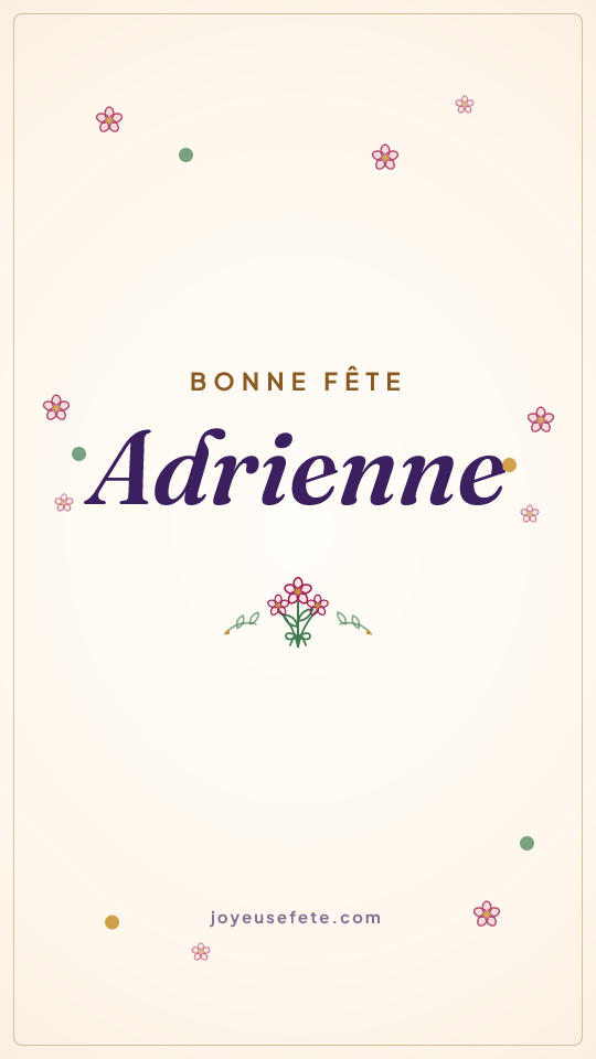 Image « Bonne fête Adrienne » au format story