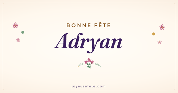 Image « Bonne fête Adryan » au format large