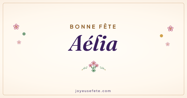 Image « Bonne fête Aélia » au format large